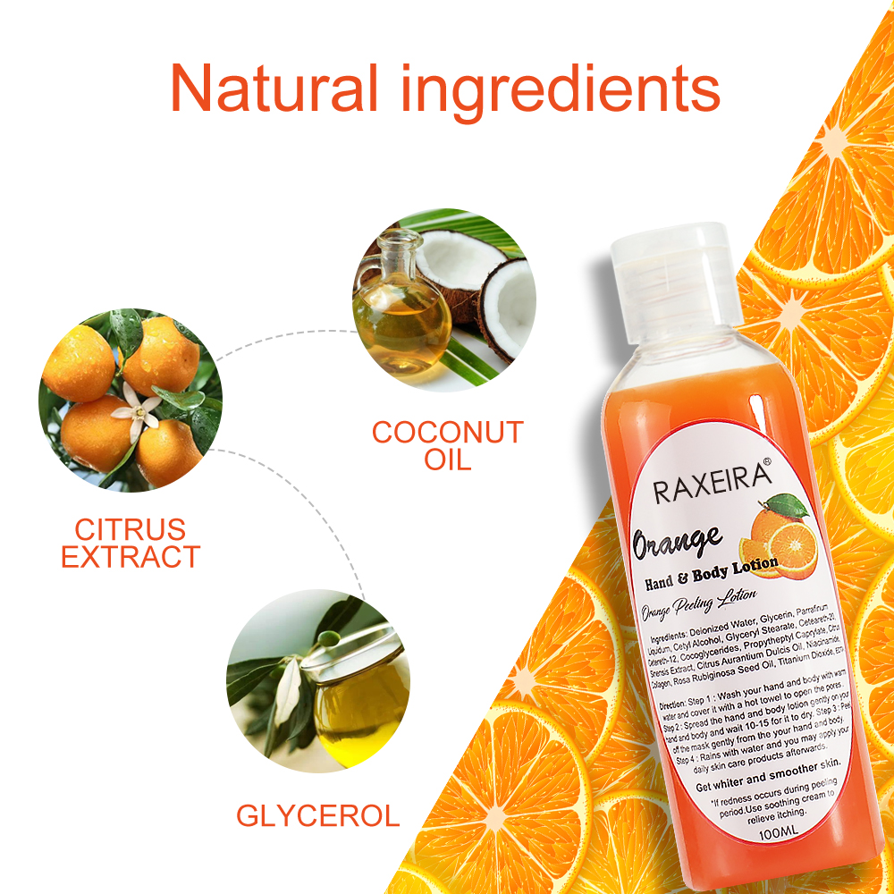 Wholesale Whitening Organic Body Lotion Orange Extra Strength Whitening Orange Peeling Lotion 100ML