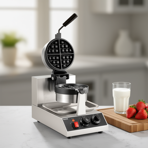 Máquina para Hacer Waffles Redondos Comercial Vevor, 1300W, 120V, Antiadherente, Acero Inoxidable, Control Mecánico - Product Image 2