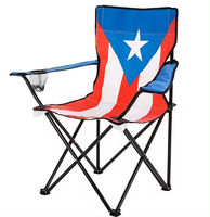 Chaise de camping pliable en aluminium avec drapeau américain pour la pêche et les activités de plein air – Vente en gros