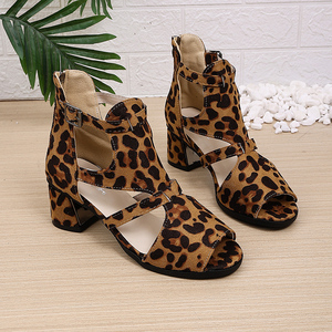 Sandales à talons hauts sexy tendance grande taille léopard pour soirée, sandales à talons hauts sexy pour femmes et dames, grande taille - Product Image 2