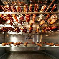 Rôtissoire brésilienne à température réglable, trois options de chauffage, plusieurs tailles pour buffet, restaurant, transformation de la viande