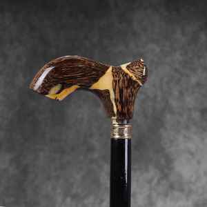 Canne décorative en résine et bois, idéale pour les seniors, les amateurs d'artisanat et comme aide à la marche - Product Image 2