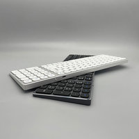 Nouveau clavier sans fil mince à 80 % de taille, double mode 2,4 GHz 4 BT, 98 touches en alliage d'aluminium, clavier à ciseaux, deux zones, fonctionne pour Apple