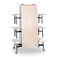Vente en gros de meubles pour cantine scolaire 12 sièges en bois tables à manger rectangulaires pliables table et chaise de cafétéria en bois pour cantine