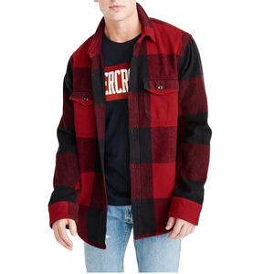 <span class=keywords><strong>Camisa</strong></span> holgada de manga larga para hombre, <span class=keywords><strong>Camisa</strong></span> de <span class=keywords><strong>franela</strong></span> roja a <span class=keywords><strong>cuadros</strong></span> con botones - Product Image 2