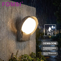 Applique Murale LED Ronde FOMSI Gris Mat Métallique 16W, Étanche IP65, Anti-Éblouissement, pour Villa, Hôtel, Jardin, Maison