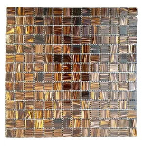 Hot sale recycled glass Brown colorful mini diy glass art tile mosaic