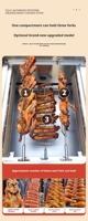 Machine à kebab au gaz entièrement automatique pour poulet rôti à la new-orléanaise, four à barbecue commercial, moteur en acier inoxydable, haute qualité