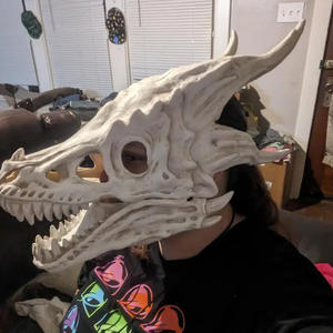 หน้ากากยางลาเท็กซ์มังกรคอสเพลย์หน้ากากยางมังกรคอสเพลย์เครื่องแต่งกายวันฮาโลวีนหน้ากากแฟนซีเครื่องแต่งกายมังกรยาง - Product Image 2