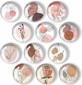 Aimants de réfrigérateur en verre, autocollants décoratifs pour réfrigérateur, motifs floraux, aimants décoratifs pour la cuisine - Product Image 1