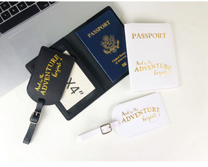 Porta Pasaportes Personalizado al por Mayor, Juego de Regalo de Viaje de Lujo, Funda de Pasaporte de Cuero PU con Logotipo Personalizado y Etiqueta para Equipaje - Product Image 6
