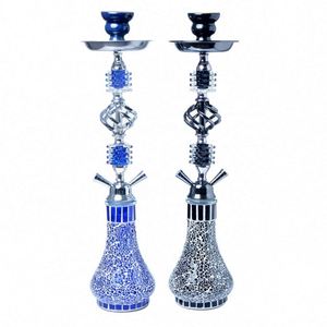 Ensemble de chicha en verre arabe de luxe fait main, finition miroir, design à double tube, écologique, taille personnalisable, multicolore - Product Image 1