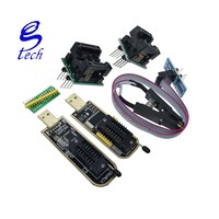 Programmeur USB EEPROM Flash BIOS avec clip SOIC8 + adaptateur mémoire Flash SPI 1.8V SOP8 DIP8 + adaptateur SOIC8 SOP8 vers DIP8 Kit de gravure