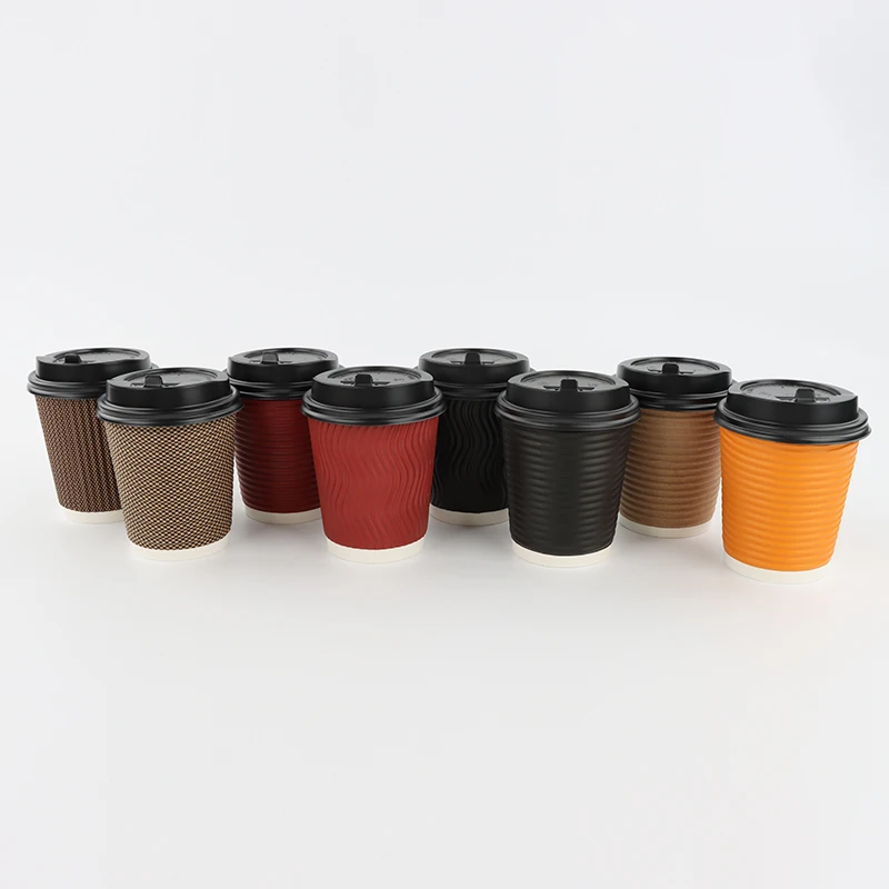 Wholesale Price Coffee Paper Cup Eco Friendly Paper Cup Hot Selling Take Out Ripple Wall Paper Coffee Cup