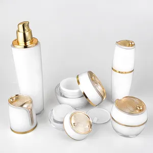 Премиум белые косметические акриловые банки и бутылки набор для упаковки личной гигиены