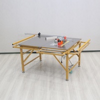 Scie à table électrique pliante KY JT100 en acier inoxydable pour le travail du bois, rail carré, poussée-tirage de précision, double lame coulissante invisible