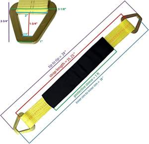 Sangle <span class=keywords><strong>d</strong></span>'essieu de <span class=keywords><strong>voiture</strong></span> robuste avec manchon de protection et anneaux <span class=keywords><strong>en</strong></span> <span class=keywords><strong>D</strong></span>, résistance à la rupture de 10000lb pour l'arrimage de véhicule de récupération tout-terrain - Product Image 5