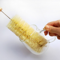 Brosse de lavage de bouteilles en sisal 100% naturel, écologique, biodégradable, brosse de nettoyage de cuisine en bois