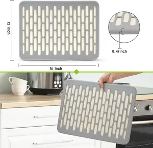 New Arrivals Kitchen Sink Diatomite Mat Absorbent Stone Silicone Dish Drying Mat