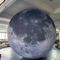 Ballon de lune gonflable de lune gonflable de décoration géante de la publicité de 5m grand avec la lumière menée