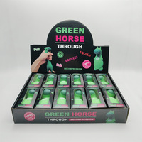 Jouet Squishy Créatif Cheval Vert Nouveauté en Forme de Donut Anti-Stress à Presser