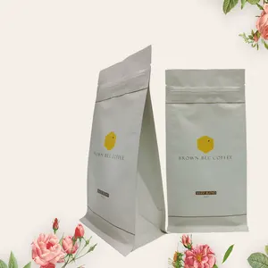 Custom Printed Kraft Paper Bags Packaging With Tin Tie Valve 250G 500G 12 Oz Zipper Flat Bottom Gusset Bean Ground Coffee Pouch