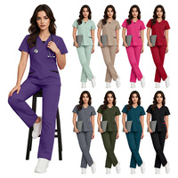 Nouvelle Collection – Tenue Médicale Femme Élastique en Tissu Dobby Spandex/Polyester – Ensemble Deux Pièces pour Hôpital Vétérinaire, Clinique Dentaire et Chirurgie