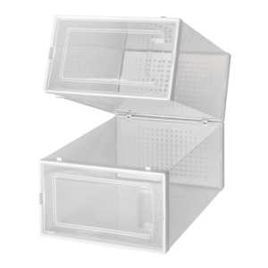 Cajas apilables de plástico Clear <span class=keywords><strong>Jordan</strong></span> Black Artículos para el hogar <span class=keywords><strong>Caja</strong></span> de almacenamiento de <span class=keywords><strong>zapatos</strong></span> transparente - Product Image 3