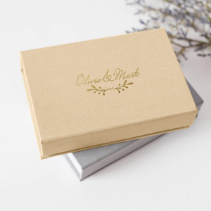 Hộp Quà Cưới Hình Nhiếp Ảnh Gia Sang Trọng OEM, Hộp Vải Lanh In Giấy 4*6 5X7 6*8 Với Ổ USB Flash Thủy Tinh - Product Image 6