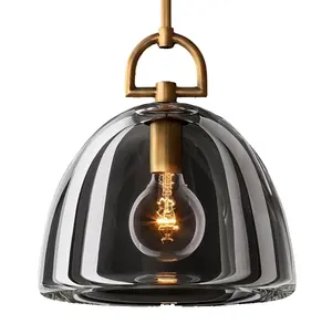 כיפה בוטנאית זכוכית מודרנית תליון אור הוביל מנורות אי מטבח לעיצוב הבית בגודל בינוני לחדר אוכל