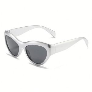 Nouveauté Mode Unisexe Lunettes de Soleil de Cyclisme Argentées Grand Cadre Style Steampunk pour Femmes - Product Image 6