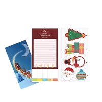 Lot de blocs-notes adhésifs de Noël prêts à être expédiés, design créatif et mignon, avec coins arrondis et coque rigide