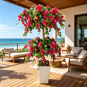 Plantes artificielles de bougainvilliers de luxe pour l'intérieur et l'extérieur, avec matériau PE, <span class=keywords><strong>pot</strong></span> <span class=keywords><strong>blanc</strong></span> pour la décoration de la maison - Product Image 6