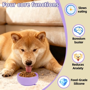 Gamelle anti-glouton en silicone colorée pour animaux de compagnie, gamelle pour chien en silicone avec ventouse, gamelle anti-glouton pour chien, fournitures pour animaux de compagnie - Product Image 2