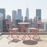Chaise et table pliantes en métal populaires sur Internet Chaise balançoire extérieure simple pour café et dessert Inspiré par la boutique de thé au lait
