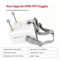 Lunettes FPV DMKR 008D PRO 5.8G 40CH avec double antenne, enregistrement DVR, écran 4,3 pouces 800*480, lunettes vidéo analogiques pour drone de course FPV