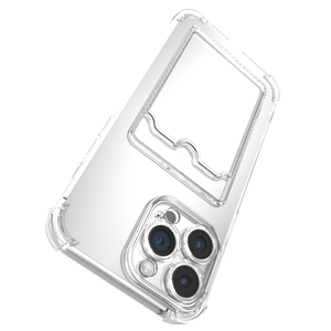 Funda de teléfono con ranura para tarjeta de bolsillo para iphone 14 <span class=keywords><strong>pro</strong></span> max, cubierta protectora de parachoques de aire transparente de tpu para iphone 14, carcasa de silicona - Product Image 6