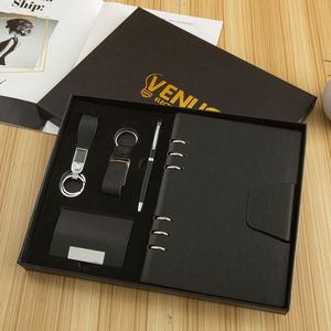 Ensemble de cadeaux promotionnels en gros pour entreprise, bureau, 2024, carnet A5 personnalisé, porte-stylo, porte-cartes de visite, porte-clés, logo - Product Image 2