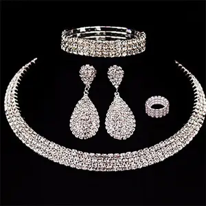 Fashion Necklace Adjustable Women Bracelet Dubai African Nigerian Teardrop Jewelry Set