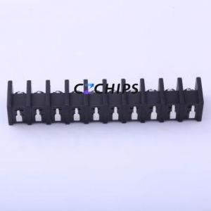 DBT30R-10.0-10P-BK-P Barrier Terminal Block Bent Lead Through Hole,P=10mm Connector Two Sides 10mm 1x10P Right Angle Pin - Product Image 1