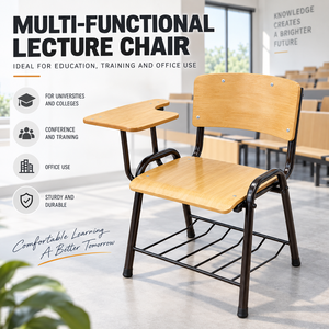 Sedia Scolastica in Legno con Tavoletta Scrittoio, Poltrona per Studenti Universitari e delle Scuole Secondarie - Product Image 2