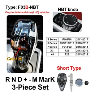Crystal 3-Piece Set Shift Knob For BMW F20 F30 F32 F33 F34 F10 F15 F16 F25 F26 F01 F02 Car Interior Accessories