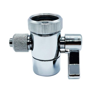 Adaptateur de robinet en laiton 3/8 po, finition chromée moderne, vanne de dérivation pour filtre à eau d'évier de cuisine sur comptoir - Product Image 1