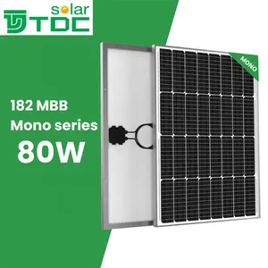 TDCソーラー12v 18v 80w単結晶卸売価格80ワット80 w 90w 100ワット太陽光発電パネル家庭用