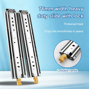 76 मिमी 220 किलो 2.5 मिमी गेंद भारी शुल्क टेलीस्कोपिक स्लाइड रेल नरम बंद करना कैबिनेट/दराज रेल गोदाम के लिए पूर्ण विस्तार - Product Image 4