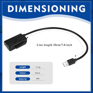 Cable adaptador conversor <span class=keywords><strong>USB</strong></span> 2.0 a Mini <span class=keywords><strong>Sata</strong></span> II de 7 + 6 pines y <span class=keywords><strong>13</strong></span> pines a precio de fábrica para unidad de CD DVD ROM Slim Li - Product Image 6