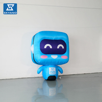 Robot gonflable bleu personnalisé, modèle de personnage de dessin animé, pour la promotion d'événements en plein air, dispositif publicitaire