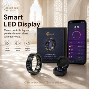 iTasbeeh Salam Ring Smart <b>LED</b> Display Religious Counter With Vibration Alerts And App Control For Prayer Tracking - Product Image 1