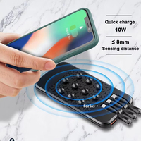 Fabrieks prijs 4 apparaten snelladen slimme draadloze powerbank met mobiele telefoonhouder