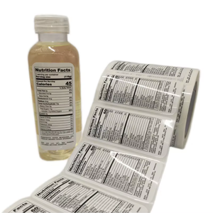 ステッカー印刷包装プラスチック水ジュースボトル専用自己粘着ラベル - Product Image 1